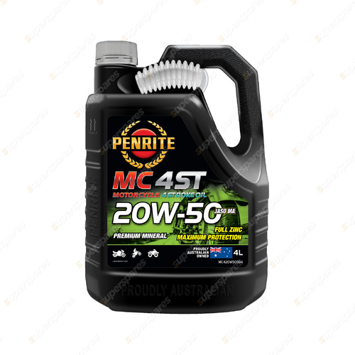 Penrite Premium Mineral MC-4ST 20W-50 Motorcycle 4 Stroke Eng Oil 4L MC420W50004