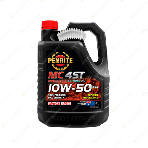 Penrite Full Syn MC-4ST FS 10W-50 Engine Oil 4L 100% PAO ESTR MC4FS10W50004