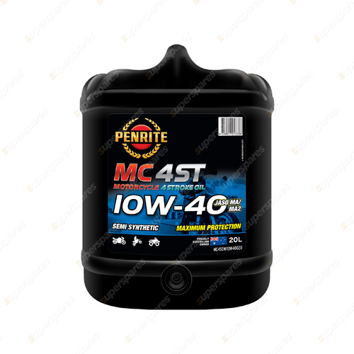 Penrite Semi Syn MC-4ST 10W-40 Motorcycle 4 Stroke Eng. Oil 20L MC4SEMI10W40020