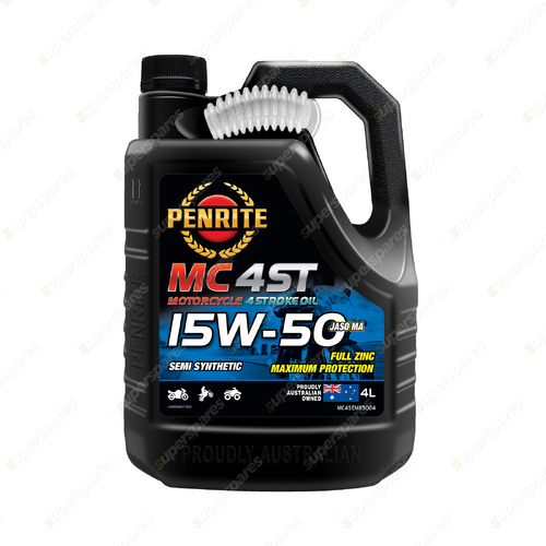 Penrite Semi Syn MC-4ST 15W-50 Motorcycle 4 stroke Engine Oil 4L MC4SEMI15004