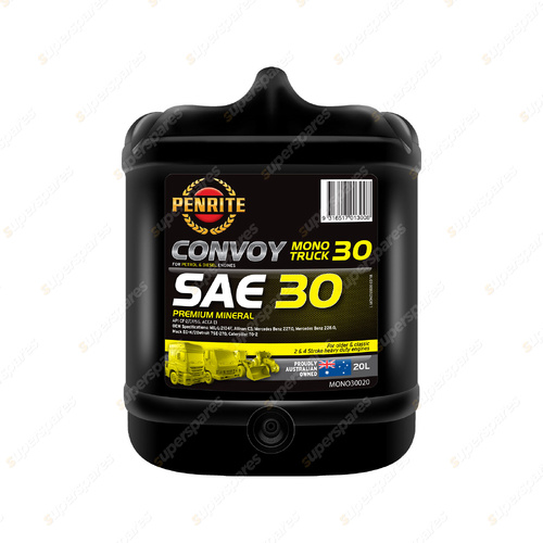 Penrite Premium Mineral Convoy Mono Truck 30 Engine Oil 20L MONO30020
