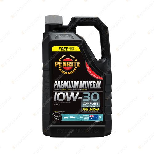 1 x Penrite Premium Mineral SAE 10W-30 Engine Oil 5 Liter - PMO10005