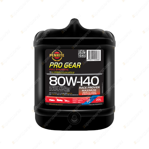 Penrite Pro Gear Full Synthetic Heavy Duty Gearbox Oil 80W140 20L PROG80140020