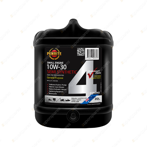 Penrite Semi Synthetic SMALL Engine 4 STROKE 10W-30 Engine Oil 20L SEFS1030020