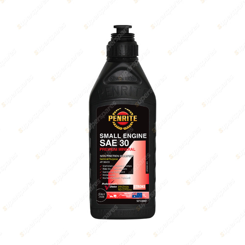 Penrite Premium Mineral SMALL Engine 4 STROKE SAE 30 Engine Oil 1L SEFS30001