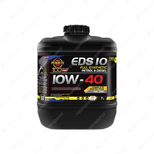 Penrite Full Syn EDS 10 SAE 10W-40 ACEA A3/B4 API SP Engine Oil 7L - EDS10007
