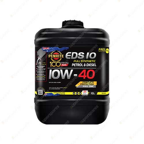 Penrite Full Syn EDS 10 SAE 10W-40 ACEA A3/B4 API SP Engine Oil 10L - EDS10010