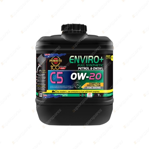 Penrite Full Syn Enviro+ C5 0W-20 API Low Viscosity Engine Oil 7L - EPLUSC5007
