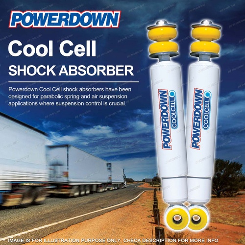 2 Front POWERDOWN COOL CELL Shock Absorbers for FREIGHTLINER FL112 FLC112 90-93