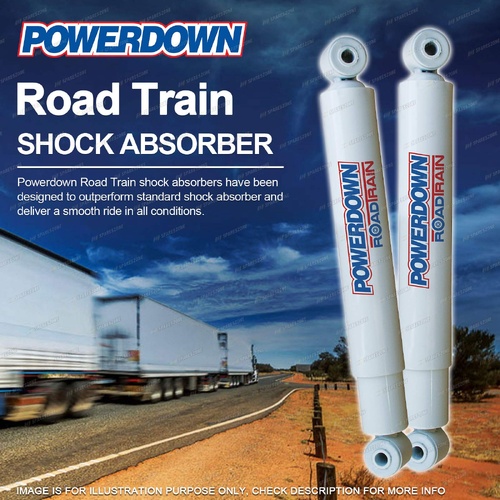 2 x Front POWERDOWN ROAD TRAIN Shock Absorbers for IVECO 7500 7700 MULTI LEAF