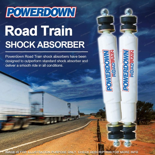 2 x Front POWERDOWN ROAD TRAIN Shock Absorbers for LEYLAND AEC 691 NZ 54-65