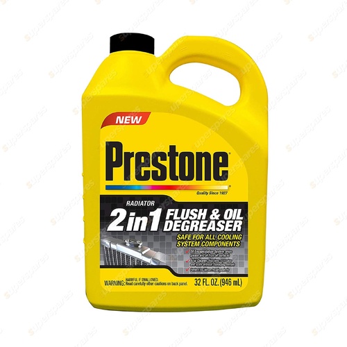 Prestone 946ML Radiator Flush Oil Degreaser - Eliminate Oil & Fuel Contamination