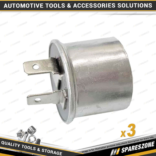 3 x Charge 2 Pin 12V Flasher Relays - Maximum 2-6 Bulbs Electrical Relay