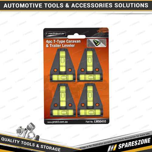 Loadmaster 4pc T-Type Caravan & Trailer Leveler - Two Axis Bubble Indicators