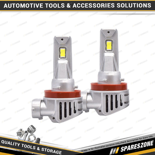 2 Pcs of Motolite H11 Direct Fit LED Headlight Canbus Globes - with Cooling Fan