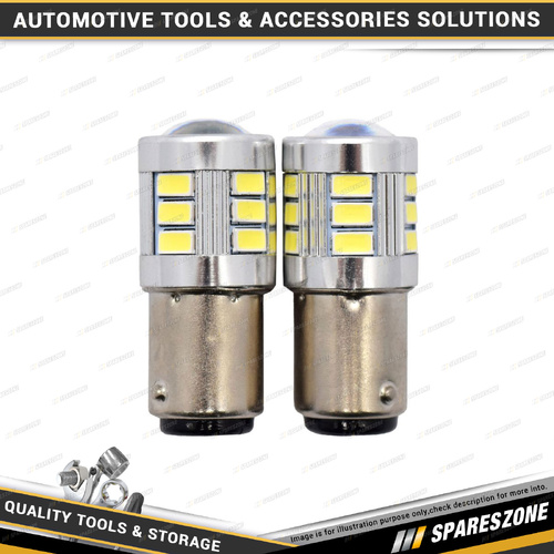 2 Pcs of Motolite White 12-24V LED Canbus Globes S25 BA15D 380/1157 - 44 Chips