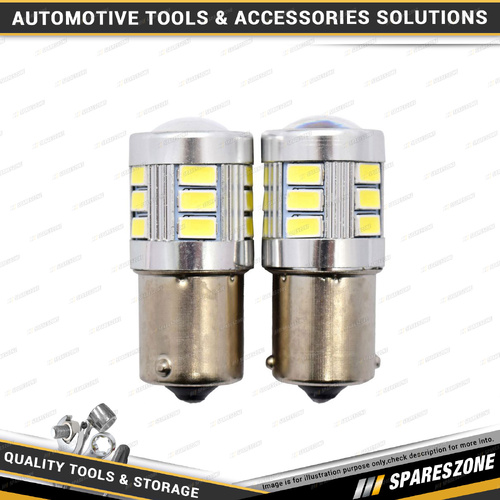 2 Pcs of Motolite White 12-24V LED Canbus Globes S25 BA15S 382/1156 - 44 Chips