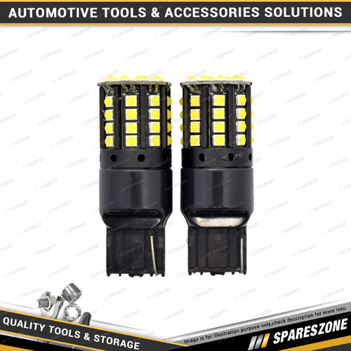 2 Pcs of Motolite White 12-24V LED Canbus Globes T20 W3 x 16Q 7443 - 44 Chips