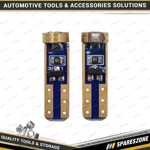 2 Pcs of Motolite White 12-24V LED Canbus Globes T5 W2 x 4.6D 501 - 44 Chips