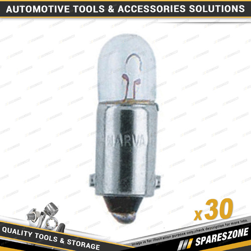 30 Pcs of Motolite 24V 3W BA9S Globes - Stop Park Indicator Light Bulbs