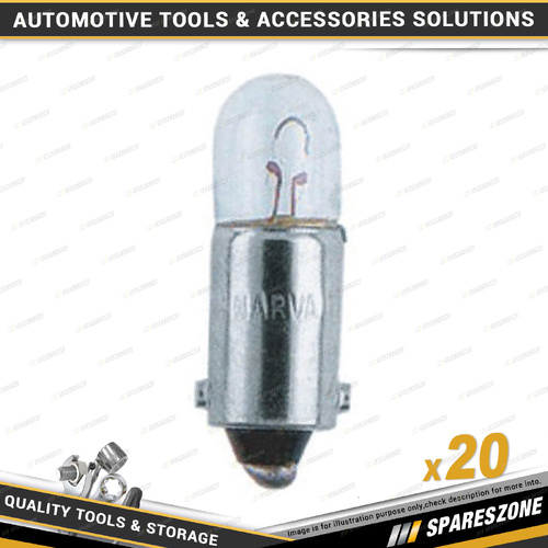 20 Pcs of Motolite 24V 3W BA9S Globes - Stop Park Indicator Light Bulbs