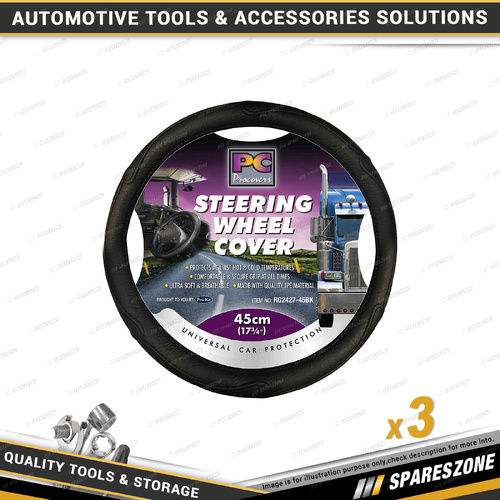 3 x PC Covers 45cm Truck Steering Wheel Covers - Comfortable & Secure Grip