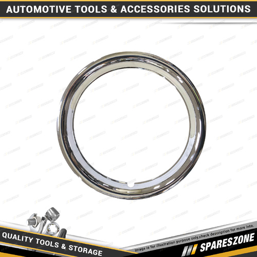 PC Covers 14" Chrome Steel Wheel Trim Ring - Smooth Rolled Edge Individual