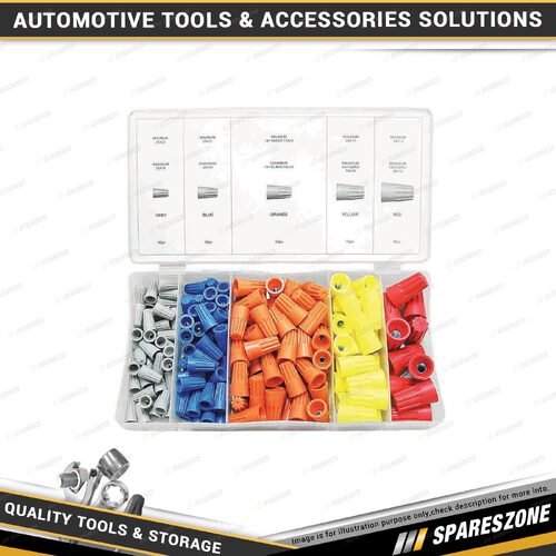 158 Pcs of Pro-Kit Wire Connectors Assortment Kit - Grey Blue Yellow Orange Red