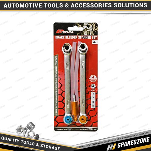 PK Tool Brake Bleeder Spanner Set - 6 Point 4 Spanner Size 8mm 9mm 10mm & 11mm