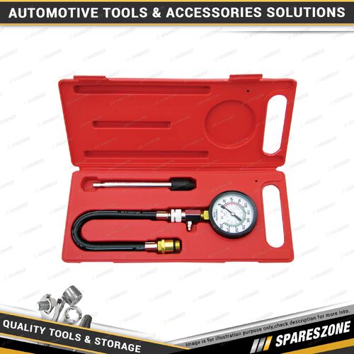 3 Pcs of PK Tool Petrol Engine Compression Tester Kit - 300psi Gauge 330mm Hose