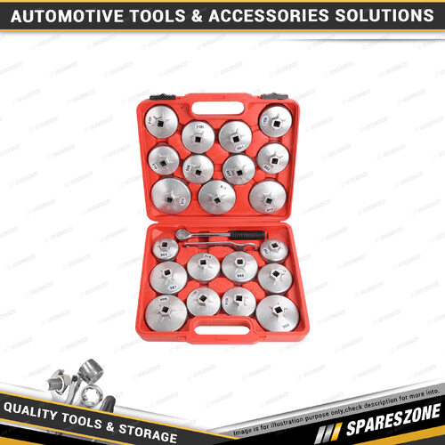 23 Pcs of PK Tool 1/2 Inch Dr Aluminium Cup Style Oil Filter Removal Kit