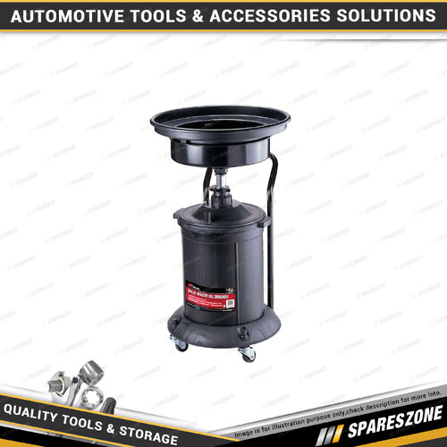 PK Tool 30Ltr Waste Oil Drainer - 550mm Diameter Drain Pan Telescopic Drain Pipe