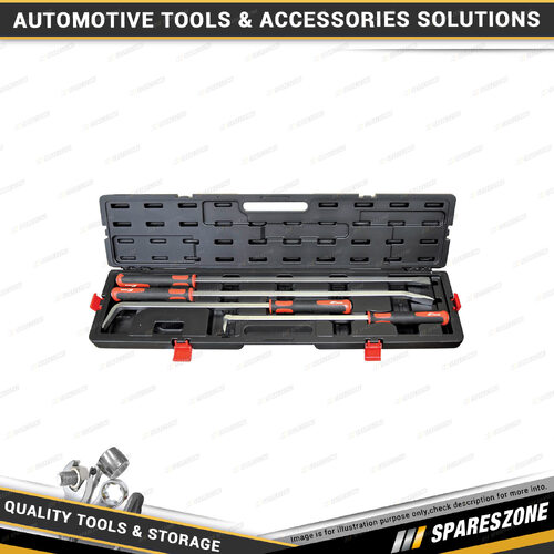 4 Pcs of PK Tool Pry Bar Set - Straight & 45 Deg & 75 Deg & 90 Deg Bend Pry Bar