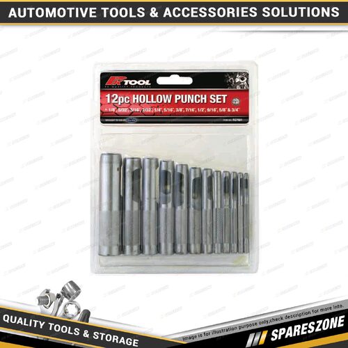 12 Pcs of PK Tool Hollow Punch Set - Hole Punch Leather Gasket Punching Tool