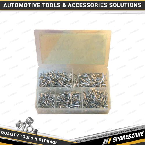 300 Pcs of PK Tool Rivets Assortment - Multiple Size in Re-Sealable Plastic Case