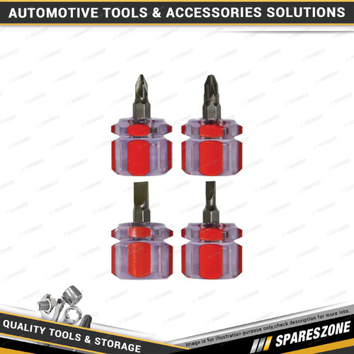 4 Pcs PK Tool 38mm Mini Screwdriver Set - Phillips PH1 PH2 & Blade 4mm 6mm