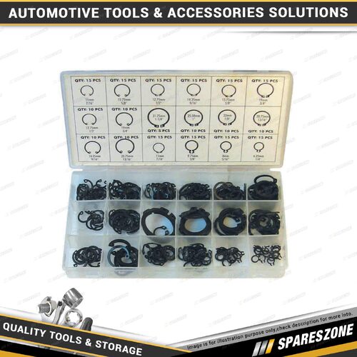 225 Pcs of PK Tool Retaining & Snap Rings Assortment - Re-Sealable Plastic Case