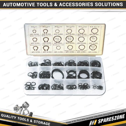 300 Pcs of PK Tool Retaining & Snap Rings Assortment - Re-Sealable Plastic Case