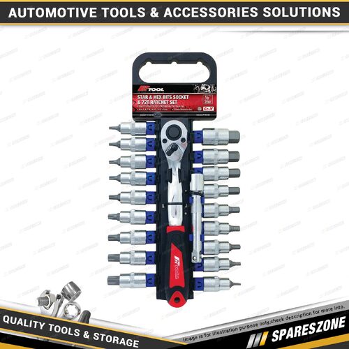 20 Pcs of PK Tool Socket & Ratchet Set - 1/2" Dr Star Hex & 125mm Extension Bar