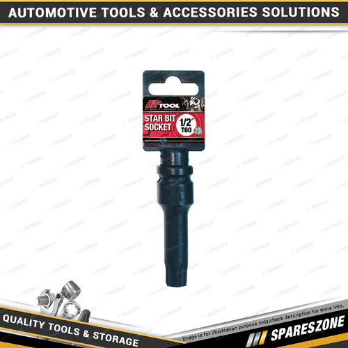 PK Tool 1/2 Inch Drive Impact Star Bit Socket - T60 6 Point 78mm SNCM Steel