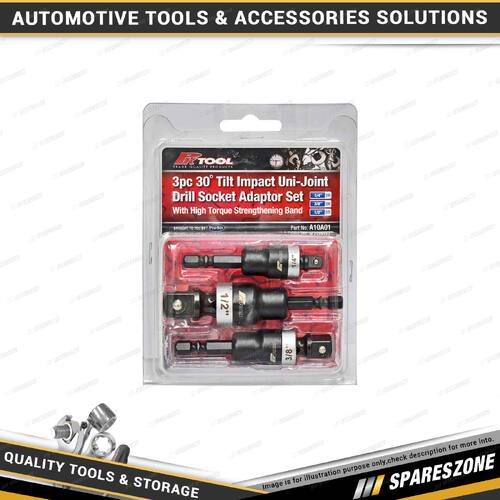3 Pcs of PK Tool 30 Degree Tilt Impact Uni-Joint Drill Socket Adaptor Set