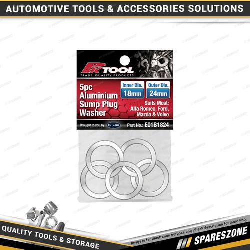 5 Pcs of PK Tool Aluminium Sump Plug Washer - 18mm Inner Diameter 24mm Outer Dia