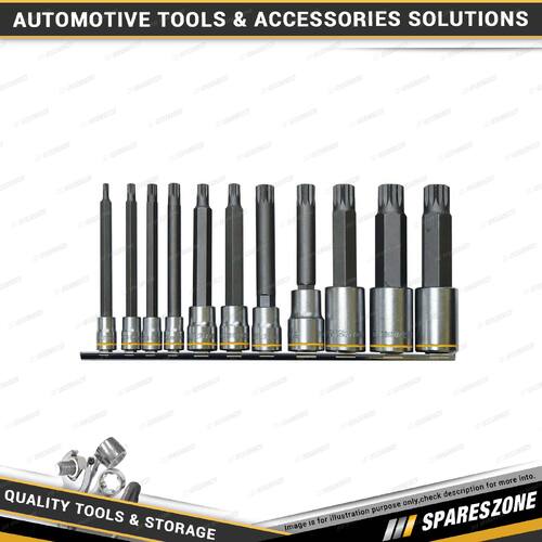 11 Pcs of PK Tool 1/4" & 3/8 Inch & 1/2 Inch Drive 100mm Spline Bits Socket Set
