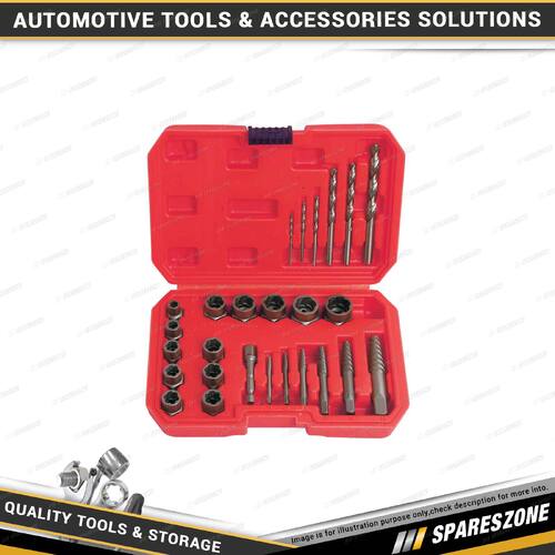 26 Pcs of PK Tool Screw & Bolt Extractors with Drill Bits - Removes Fasteners