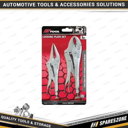2 Pcs of PK Tool Locking Plier Set - 165mm Long Nose & 178mm Stub Nose Plier