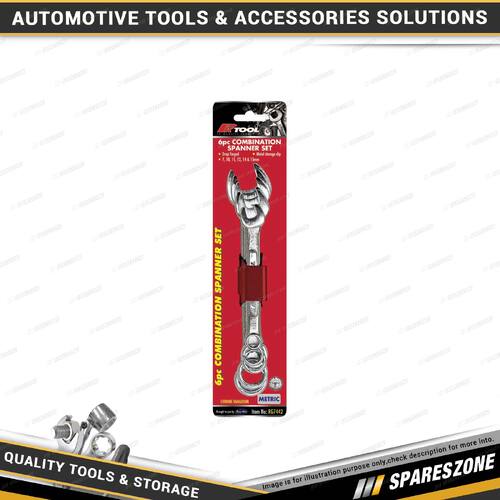 6 Pcs of PK Tool Combination Spanner Set - Metal Storage Clip Metric Cr-V Steel