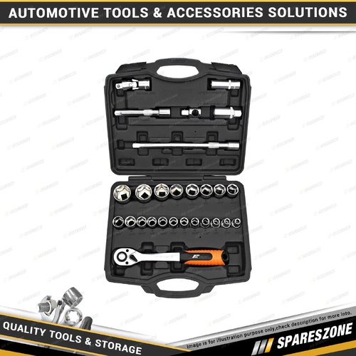 27 Pcs of PK Tool Socket Set - 1/2" Drive 72T 6 Point Metric 8 to 32mm Sockets