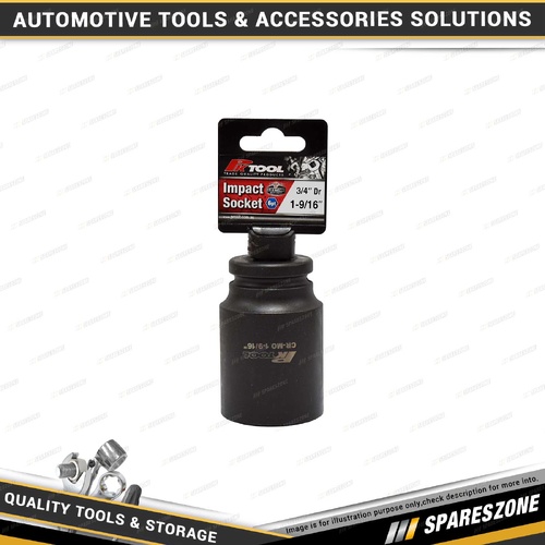 PK Tool 3/4" Drive Deep Impact Socket - 1-9/16" 6 Point Black Phosphate Finish