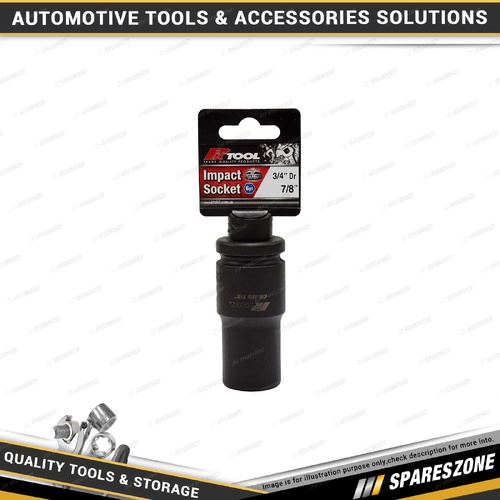 PK Tool 3/4" Drive Deep Impact Socket - 7/8" 6 Point Black Phosphate Finish