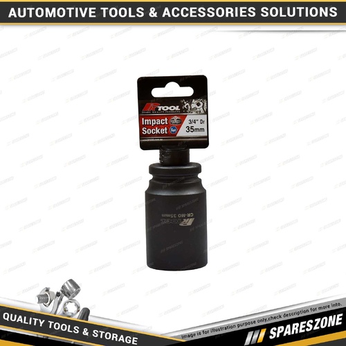 PK Tool 3/4" Drive Deep Impact Socket - 35mm 6 Point Black Phosphate Finish